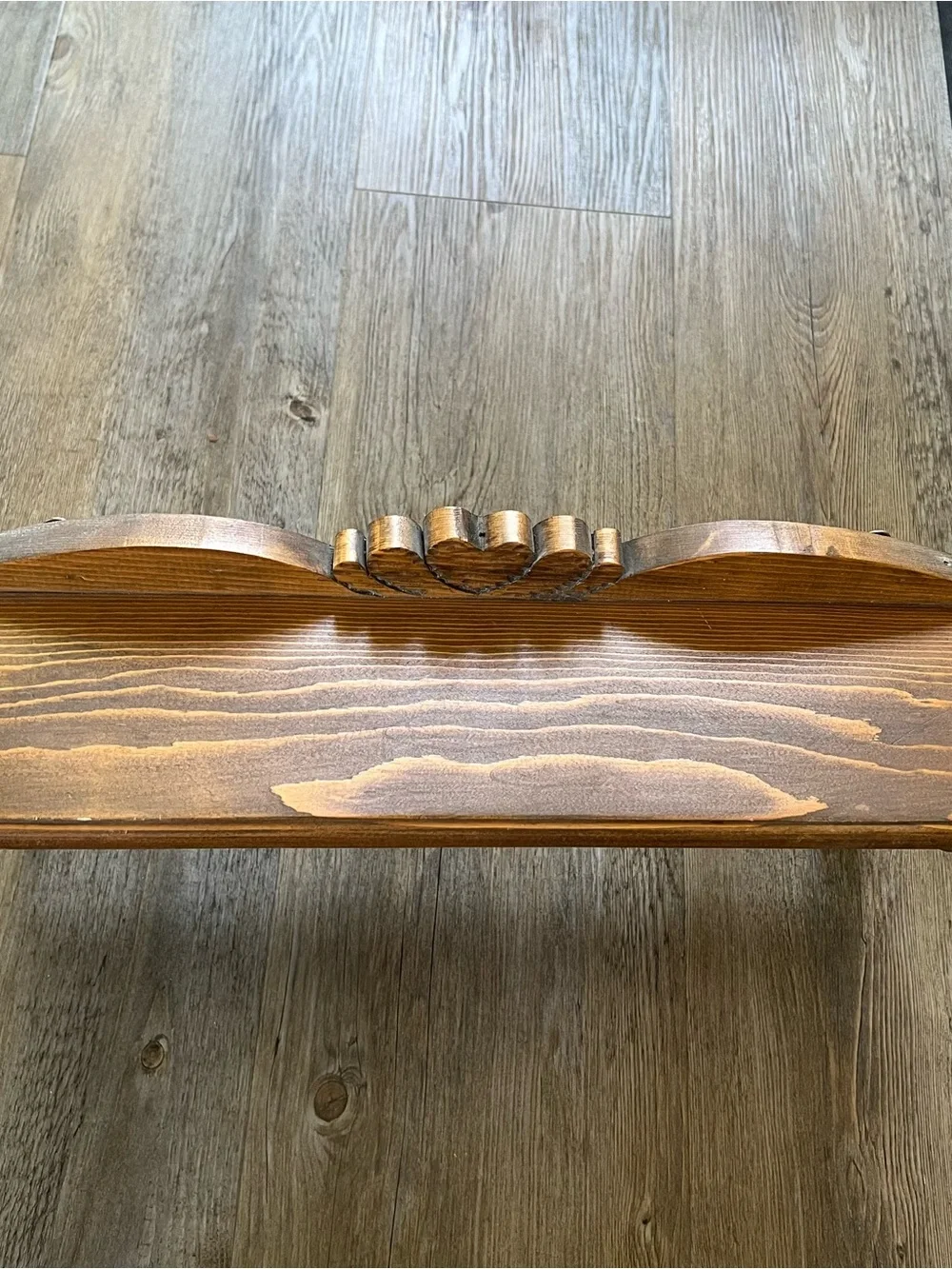 Wooden Shelf With Hearts And Hanging Pegs, Display, Scroll